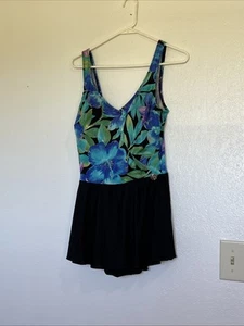 Floral Blue And Green swimsuit Dress for women Sz 16 - Picture 1 of 9