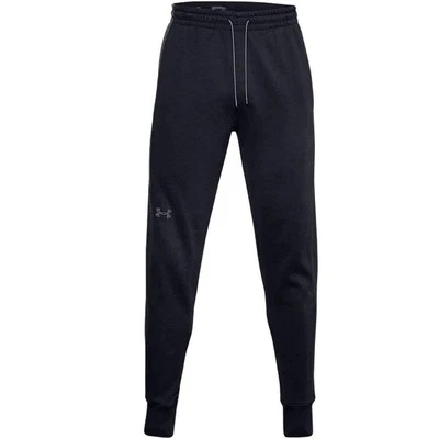 BNWT UNDER ARMOUR Men's Size M UA Double Knit Joggers Black Cuffed NEW - Image 1 of 3
