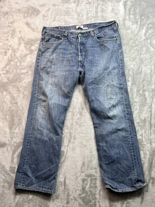 Pantalones de mezclilla Levis 501xx ajuste original azul con botones para hombre 38x30 2009 Y2K puño desgastado - Imagen 1 de 16