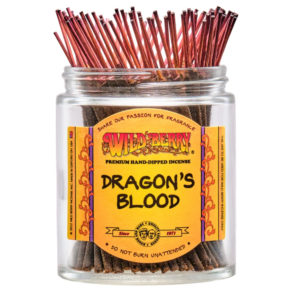 50x Wild Berry Shorties 4" Incense Sticks - Dragon's Blood - USA Made Hand Dip - Image 1 of 1