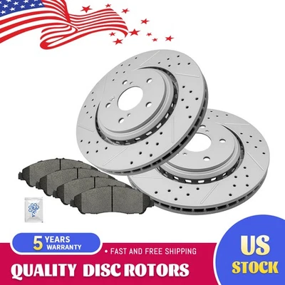 Rotores de disco de freno delanteros y pastillas de cerámica para Acura MDX 2014 2015 2016 Foto 1 de 4