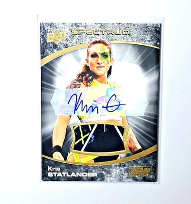2021 Upper Deck AEW Spectrum KRIS STATLANDER! ROOKIE /10 DARK PATCH AUTO! - Image 1 of 2