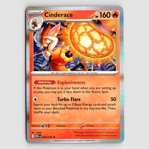 Cinderace - MEG 028/132 -  Rare NM / Mint ME01: Mega Evolution Single - Picture 1 of 2