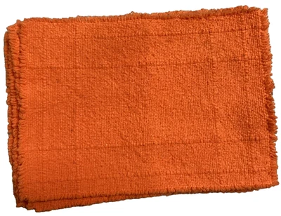 Set 6 Orange Cloth Placemat Rectangular 17x12 Halloween Thanksgiving Setting - Image 1 of 4