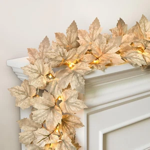 Fall Decor 2 Pack Fall Garlands 8.2Ft Fall Maple Leaf Lighted Garlands for Mantl - Picture 1 of 12