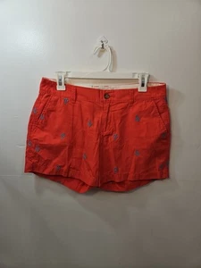 Neu mit Etikett Old Navy Damen-Chino-Shorts korallenrot blau Anker vorne flach Größe 6 - Bild 1 von 6