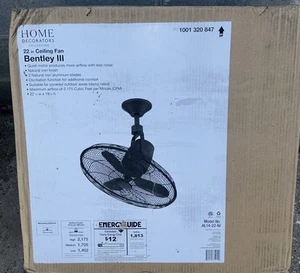 Home Decorators Bentley III 22 in. Indoor/Outdoor Iron Oscillating Ceiling Fan - Picture 1 of 2