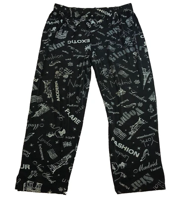 Picadilly Fashions Womens Capri Pants Sz L Black Fashion Cities Elastic Waist - Image 1 of 4