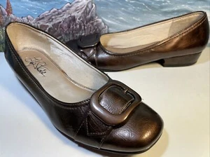 life stride toni loafer Slip On Heel metallic brown bronze buckle 9.5M - Picture 1 of 8