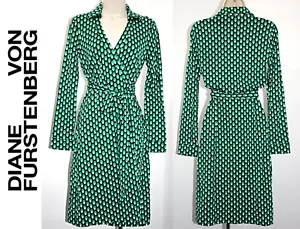 Diane von Fürstenberg SAVANNE Seide Kunsthalstuch Kleid Leopard mittelgrün Gr. 4 $ 468 - Bild 1 von 19