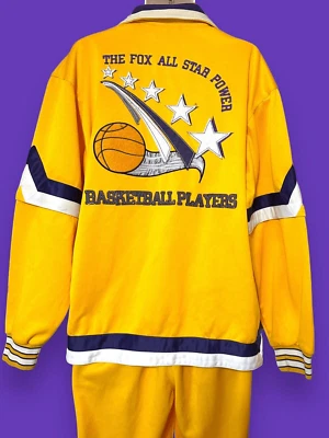 Juego de 2 piezas chaqueta y pantalones de calentamiento de baloncesto Fox Sports vintage talla grande Foto 1 de 4
