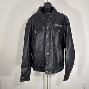Chaqueta de montar Harley Davidson para mujer de cuero genuino a presión para motocicleta talla 3XL - Imagen 1 de 14