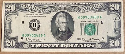 $20 FEDERAL RESERVE NOTE 1963 A St Louis  E60821043 A - Image 1 of 2