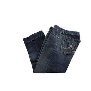 Common Genes Womens Dark Blue Denim Heavy Stitching Capris Size 6 - Picture 1 of 11