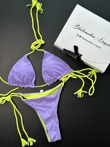 New Sexy Mini Bikini Shiny Women Brazilian G-String Set Thong Swimwear Swimsuits - Picture 1 of 4