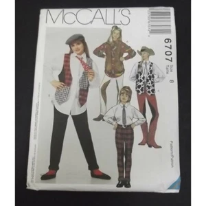 McCall Pattern 6707 Patchwork Lined Vest Shirt Tie Stretch Knit Uncut Size 8 - Picture 1 of 3
