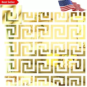 DIY 3D Reflective Mirror Decals - Adhesive Wall Decor Stickers Set of 48 - Picture 1 of 9