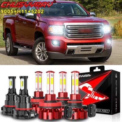 For GMC Canyon2015 2016 2017 2018 2019 6000K LED Headlights Fog Bulbs - Image 1 of 4