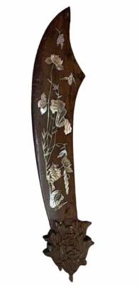 Coupe-papier Palissandre & Nacre Vietnam début XX décor Oiseaux Fleurs de Lotus - Photo 1/4