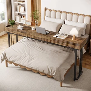 Tribesigns Overbed Table with Wheels, Mobile Computer Desk Makeup Vanity Desk - Picture 1 of 10