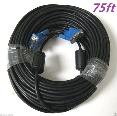 SVGA SUPER VGA Monitor 15PIN M/M Male To Male Cable CORD FOR PC TV HDTV Blue Us - Image 1 of 4