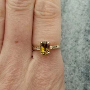 Vintage 10k Gold Mystic Topas und Diamant Ring, Größe 6 1/2, Gelbgold 1,3 Gramm - Bild 1 von 8