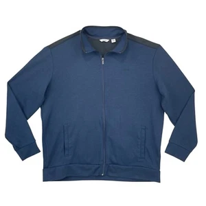 Calvin Klein Jeans Herren XXL (2XL) Zip Up Pullover Blau Schwarz Mock Neck Sweatshirt - Bild 1 von 14