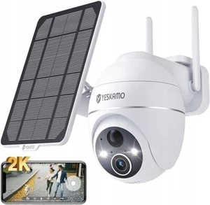 Telecamera Wifi Esterno Senza Fili YESKAMO ZS-GX4S 3MP PTZ a Batteria con Panne - Photo 1/4