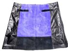 Nanette Le Pore Size 6 Skirt Color Block Black Leather Purple Suede Aline