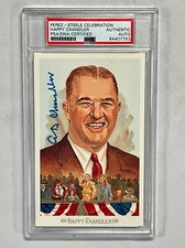 Happy Chandler PSA DNA COA Signed Perez - Steele Celebration Postcard 