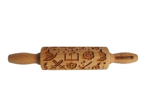 Mood for Wood Embossing Rolling Pin Harry Potter Designs Cookies Roller Wooden - Picture 1 of 5