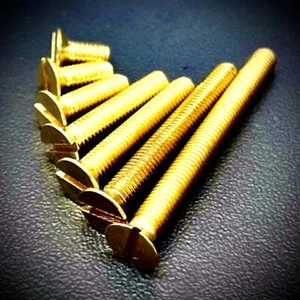 M12 x 25mm Machine Screws Slotted Countersunk Brass DIN 963 - Picture 1 of 9