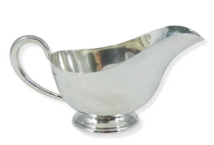 Antique Edwardian 1915 Large Sterling Silver Gravy Boat Sauce Jug Walker & Hall - Picture 1 of 8