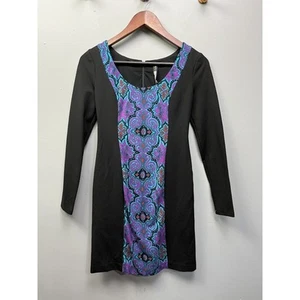 Plenty By Tracy Reese Dress Womens 0 Black fitted Body Con knit dress Paisley - Picture 1 of 7