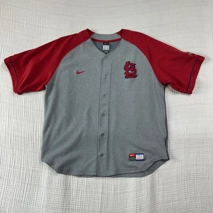 Vintage Nike St Louis Cardinals Herren Trikot Baseball MLB Knopfleiste Grau Rot Größe L - Bild 1 von 10