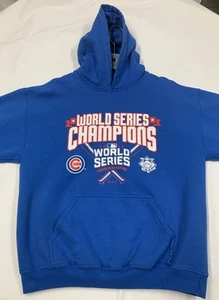 Chicago Cubs 2016 World Series Champions BLue Hoodie Pouch Pocket Size L - Picture 1 of 7