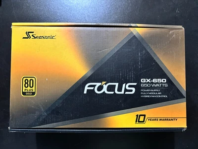 Seasonic FOCUS 650W 80+ Gold Semi-Modular ATX Power Supply- Used Original Box - Image 1 of 4