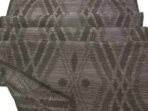 e085-S_Japanese Kimono Fabric_Silk,Dark brown,Hishimon,Tsumugi,105 cm - Picture 1 of 9
