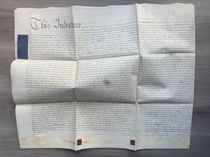 1832 Pergament Einzug Eisen Acton Gloucestershire Hypothek 2 Siegel - Bild 1 von 8