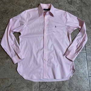 Polo Ralph Lauren Classic Fit Button Down Shirt 15 1/2 34/35 Pink Flesh Pony - Picture 1 of 7
