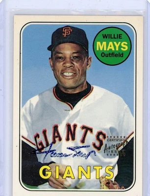 Willie Mays 1997 Topps Willie Mays Commemorative 1969 Topps Reprints Autographs - Image 1 of 4