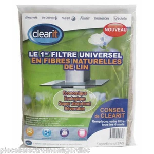 Filtre de hotte naturel recyclable en fibre de lin 47x57 cm Filtre CLEARIT