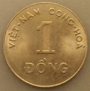 1964 South Vietnam 1 Dong Copper-Nickel Coin-KM#7 UNC pyqywt - Picture 1 of 2