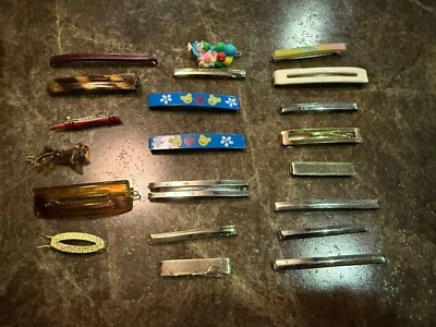 Lote de 21 pasadores apretados Goody Stay de colección tono plata metal payaso crayola arco Foto 1 de 4