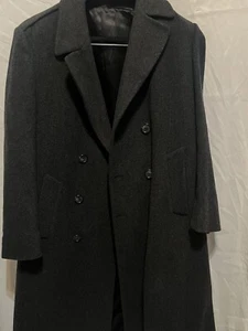 London Fog 100% Wool Trench Coat Size 42 Reg USA MADE Dark Gray - Picture 1 of 14
