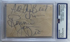 Black Sabbath Ronnie James Dio Signed Autograph 2.5x3.5 Cut - PSA DNA - FREE S&H - Picture 1 of 2