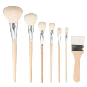 Wood Color Mop Brush Goat Hair Versatile Blending Brush For Face Body Art. - Picture 1 of 10