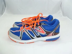 NEW BALANCE 697 USED BOYS/MEN 7 BIG KIDS MESH BLUE/ORANGE NEON SNEAKERS KJ697BSY - Picture 1 of 9