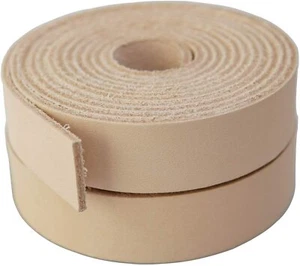 5-6oz (1.8-2mm) Straps Belts Strips Full Grain Leather Grass Natural Cowhide - Imagen 1 de 20