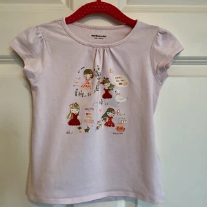 Vertbaudet Pink Girl Cotton T-shirt Short Sleeves 4 Years 102cm French - Picture 1 of 11